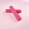 Pink anti-slip silicone handle grips with vertical stripes for scooters and bikes - Soft Sponge Head Refill (Non-Hardening) / Pink