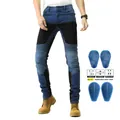 Motorjeans voor heren met stretchpanelen en verwijderbare CE-bescherming - 2XL / Blauw (Met Beschermers)