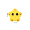 Yellow starfish bath toy for kids with 6.5cm dimensions and cute smiling face - Starfish