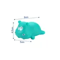 Green hippopotamus vinyl bath toy for kids measuring 8cm x 5cm x 4.5cm - Hippo