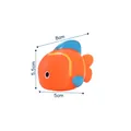 Cute orange clownfish bath toy for kids, soft vinyl animal squeaker 8x5.5cm size - Red Clownfish