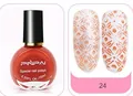 Esmalte para estampado de uñas rojo ladrillo n.º 24, 10ml con diseño de flores - E049-24 Naranja