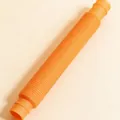 Orange flexible pop tube sensory toy made of PE plastic with accordion stretch design - 19mmx140mm / Rainbow Orange