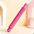 Colorful rose pink pop tube sensory toy with flexible corrugated plastic texture - 19mmx140mm / Rainbow Rose Red