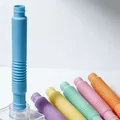 Colorful 19mm pop tubes sensory toy set with flexible corrugated structure and base - 19mmx140mm / Macaron Blue