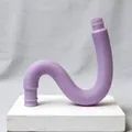 Flexible purple pop tube toy displayed on a minimalist white base for sensory play - 19mmx140mm / Macaron Purple