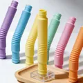 Colorful 19mm telescopic pop tubes in pastel purple, blue, yellow, and green shades - 19mmx140mm / Macaron Yellow