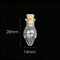 Mini tear-shaped clear glass wish bottle with cork stopper, size 28mm by 14mm - Transparent Teardrop Bottle + Cork