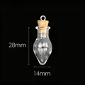 Miniature teardrop glass wish bottle with cork stopper, 28mm height pendant variant - Transparent Teardrop Bottle + Eye Pin Cork