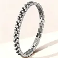 High-quality men's titanium steel bracelet featuring a classic watch band link design - Watch Strap Style (51-A-1) / 6mm / Steel