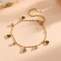 T806 Gold Black Shell Heart Bracelet