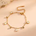T806 Golden White Shell Heart Bracelet