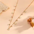 D310 Gold And White Shell Heart Necklace