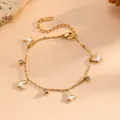 M307 Golden White Shell Butterfly Bracelet