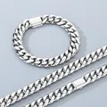 Pulsera de eslabones cubanos de acero inoxidable pulido con cierre de caja - 12mm Tono Acero - Pulsera 19cm