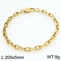 Minimalistisches vergoldetes Edelstahl-Lippenkettenarmband für Herren, 200x5mm Größe - Goldene Verdrehte Lippenkette (KB211770-Z)