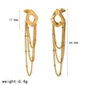 Detailansicht eleganter goldener Quastenohrringe mit Maßangaben 17,5 mm und Gewicht - Gold (TE60782-G)