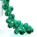 Emerald green faceted K9 crystal teardrop beads for DIY jewelry making and accessories - Peacock Green / 6mm (approximately 87 Beads Per Strip)