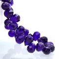 Sparkling deep purple faceted teardrop crystal glass beads for DIY jewelry making - Dark Blue / 8mm (Approx 87 beads/strand)