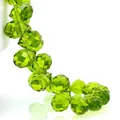 Sparkling faceted lime green K9 crystal glass beads for DIY jewelry making and crafts - Olive Green / 6mm (approximately 87 Beads Per Strip)