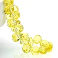 Polished 8mm faceted yellow K9 crystal teardrop beads for DIY jewelry making - Light Yellow / 8mm (Approx 87 beads/strand)