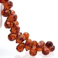 Faceted amber K9 crystal teardrop beads for DIY jewelry making and beadwork accessories - Dark Amber / 8mm (Approx 87 beads/strand)