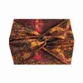 Elastic bohemian yoga headband with red and orange mandala print and twist knot design - 61-Mandala Print