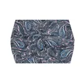 Pink bohemian paisley print wide headband with cross knot design for yoga and fitness - 79-Pink Blue Paisley
