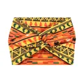 Ethnic style wide yoga headband with orange and yellow geometric tribal pattern - 66-Orange Yellow Tribal