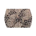 Elastic yoga headband in apricot and black twist knot design with small floral patterns - 81-Black Cream Floral
