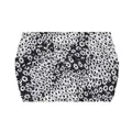 Elastic wide yoga headband featuring a black and white floral pattern with a twist knot - 82-Black White Small Floral