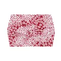 Red floral pattern yoga headband with a twist knot made of elastic fabric for women - 83-Red White Small Floral