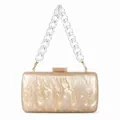 Champagne marble acrylic evening clutch bag with chunky transparent chain handle - Apricot