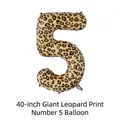 40 inch leopard print number 5 foil balloon for football themed party decorations - Large-Leopard Print Number 5