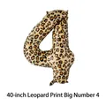 40 inch leopard print number 4 balloon made of metallic foil for birthday party decor - Large-Leopard Print Number 4