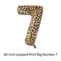 40 inch leopard print number 7 foil balloon for World Cup and birthday party decor - Large-Leopard Print Number 7