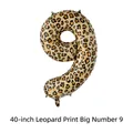 40-inch foil balloon shaped as number 9 featuring a brown leopard print pattern - Large-Leopard Print Number 9