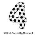 40 inch inflatable number 4 balloon with black and white soccer pattern texture - Large-Black White Soccer Number 4