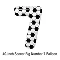 40 Inch soccer pattern number 7 foil balloon for World Cup themed party decorations - Large-Black White Soccer Number 7