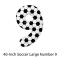 40-inch soccer pattern number 9 balloon made of foil for sports themed party decor - Large-Black White Soccer Number 9