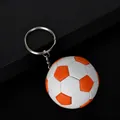 Portachiavi da calcio creativo con cuciture arancioni e bianche e anello - Arancione Bianco / 4,6 cm