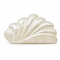 Pochette élégante en acrylique blanc nacré en forme de coquillage pour soirée de mariage - Blanc laiteux