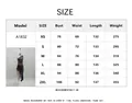 Size chart for the asymmetric vintage printed long dress including bust and waist data - XS / Rainbow