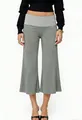 Women's casual grey wide-leg lounge shorts featuring a stylish striped elastic waistband - S / Grey White Stripes
