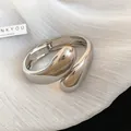Silver-tone water drop chunky cuff bangle with sleek metallic finish and minimalist design - Water Drop Rounded Thickened Style (19#) / Silver