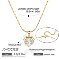 Specifiche e misure dettagliate della collana con zircone a forma di cuore in oro - Collana con pendente a cuore oro (JDN0303328)
