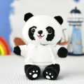 Adorable panda plush toy wearing a white hoodie, soft stuffed animal gift - Bead Chain Pendant / 15cm Height / White Hoodie