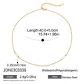 18k vergoldete Edelstahlperlenkette mit einer verstellbaren Länge von 40+5cm Kettenmaß - 0.35cm Perlen-Stil (JDN0303338)