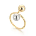 Minimalist stainless steel ring featuring a unique double bead design in gold and silver. - Size 8 / Gold Silver Contrast Double Bead Style (KR106012-Z)