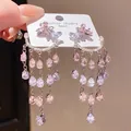 Orecchini pendenti con nappe a goccia in zircone rosa e bianco in argento S925 - Perno in Argento 925 - Argento - Rosa
